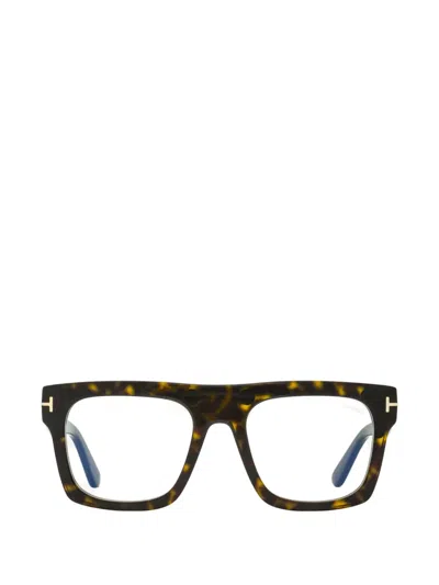 Tom Ford Square-frame Magnetic-clip Glasses In Black