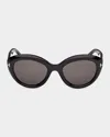 Tom Ford Stacy 53mm Cat-eye Sunglasses In Black
