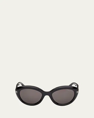 Tom Ford Stacy 53mm Cat-eye Sunglasses In Black