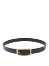 Tom Ford 3 Cm Croc Embossed Leather Belt In Black