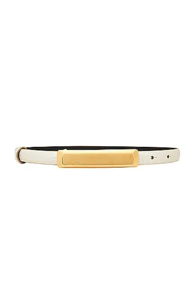 Tom Ford Stamped Croc 15mm Belt In Ivory