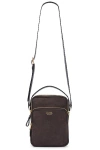 Tom Ford Stamped Croc Small Double Zip Messenger In Fango