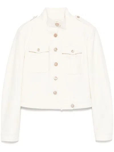 Tom Ford Stand-up Collar Cropped Jacket In ニュートラル