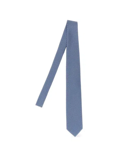 Tom Ford Star-jacquard Tie In Blue