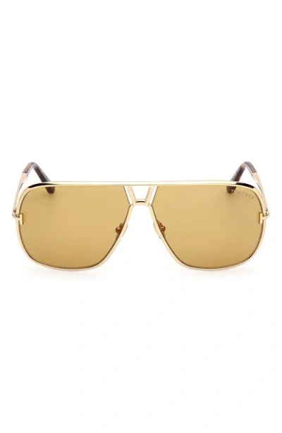 Tom Ford Stavros 63mm Oversize Navigator Sunglasses