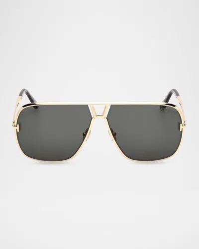 Tom Ford Stavros Aviator Metal Sunglasses In Orange