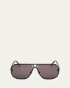 Tom Ford Stavros Aviator Metal Sunglasses In Sblk/smk