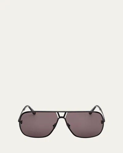 Tom Ford Stavros Aviator Metal Sunglasses In Sblk/smk