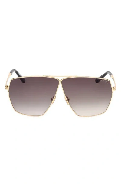 Tom Ford Stella 67mm Oversize Navigator Sunglasses