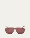 Tom Ford Stella Aviator Square Metal Sunglasses