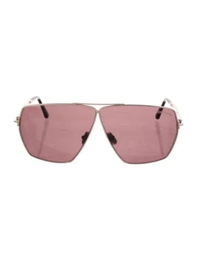 Pre-owned Tom Ford Stella Aviator Sunglasses In Gold