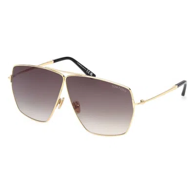 Tom Ford Stella Smoke Gradient Pilot Ladies Sunglasses Ft1185 30b 67 In Brown