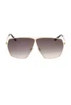 Tom Ford Stella 67mm Oversize Navigator Sunglasses In Shiny Yellow Gold & Shiny Black
