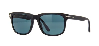 Pre-owned Tom Ford Stephenson Ft 0775 Matte Black/blue (02n) Sunglasses