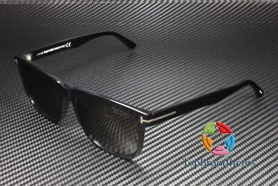 Pre-owned Tom Ford Stephenson Ft0775 01h Blk Brown Polarized Plastic 56 Men's Sunglasses