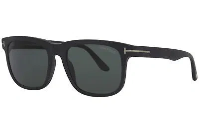 Pre-owned Tom Ford Stephenson Tf775 02n Sunglasses Men's Matte Black/dark Teal Lenses 56mm In Blue