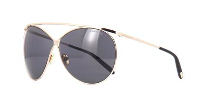 Pre-owned Tom Ford Stevle Ft 0761 Shiny Rose Gold/grey (28a B) Sunglasses In Gray