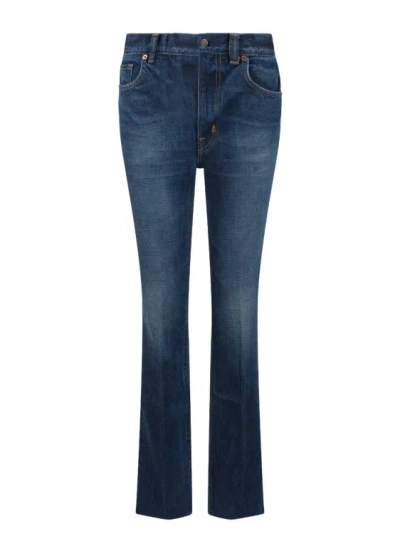 TOM FORD STONE WASHED DENIM STRAIGHT FIT JEANS