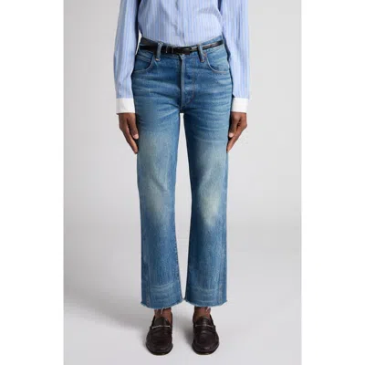 Tom Ford Stonewash Raw Hem Straight Leg Jeans In Denim