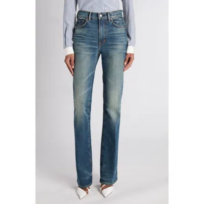Tom Ford Stonewashed Bootcut Jeans In Blue