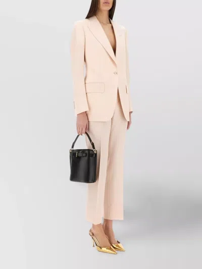 Tom Ford Straight Fit Cropped Trousers With Notched Lapel