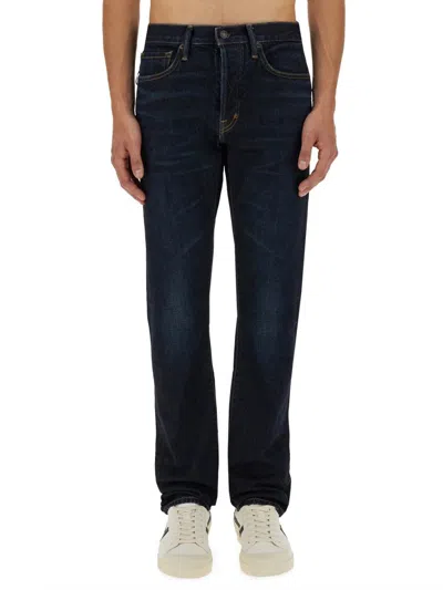 Tom Ford Straight Fit Jeans In Blue