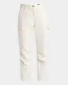 Tom Ford Straight-leg Cargo Trousers In Off White