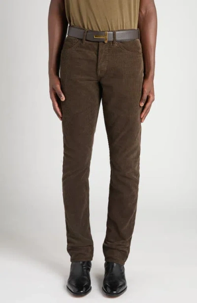 Tom Ford Straight Leg Corduroy Pants In Brown