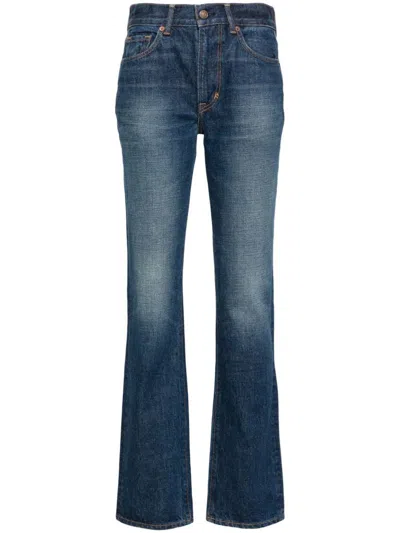 Tom Ford High Rise Denim Flared Jeans In Blue