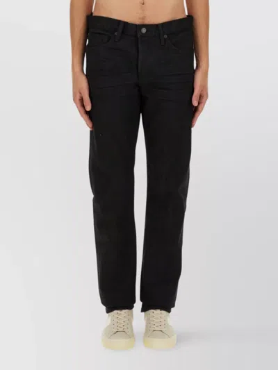 Tom Ford Straight Leg Denim Jeans With Belt Loops In Black