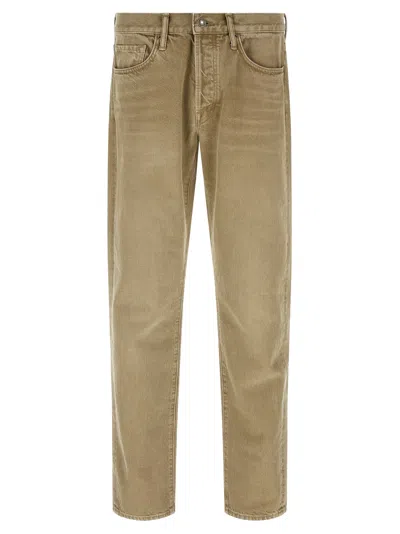 Tom Ford Straight Leg Jeans Beige In Neutral