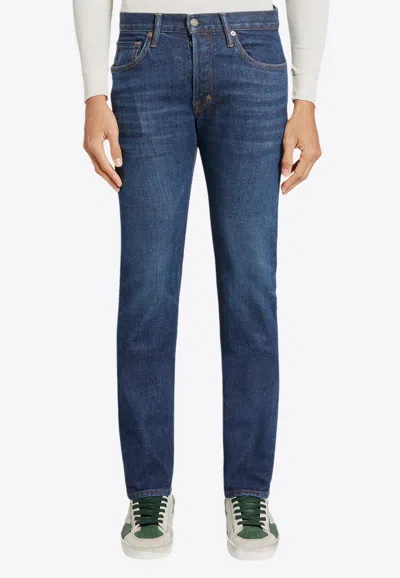 Tom Ford Mid-rise Straight-leg Jeans In Blue
