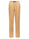 Tom Ford Straight-leg Pajama Style Silk Pants In Brown