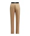 Tom Ford Straight-leg Silk-blend Trousers In Brown