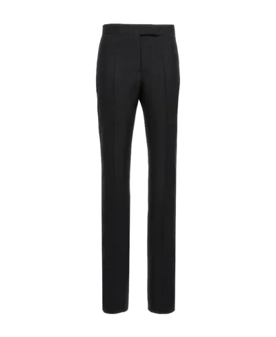 Tom Ford Straight-leg Silk-blend Trousers In Black
