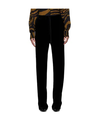 TOM FORD STRAIGHT-LEG VELVET TRACK PANTS