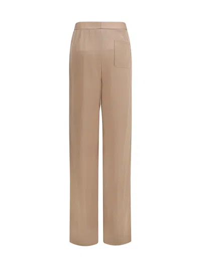 Tom Ford Straight Silk Trousers In Neutral