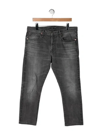 Pre-owned Tom Ford Straight-leg Jeans In Grey