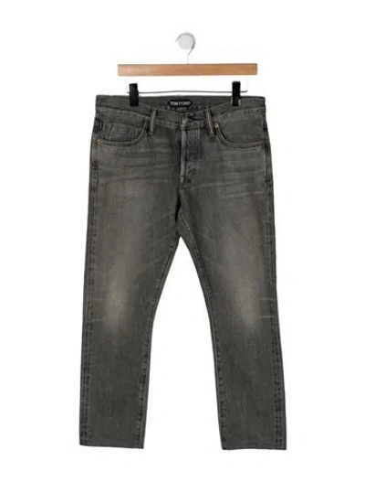 Pre-owned Tom Ford Straight-leg Jeans In Grey/neutrals