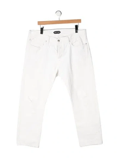 Pre-owned Tom Ford Straight-leg Jeans In Neutrals
