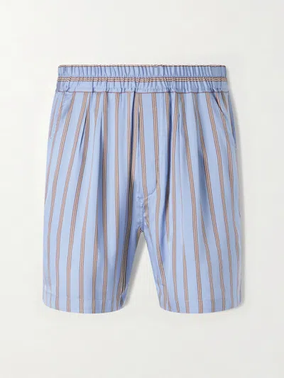 Tom Ford Silk Jacquard Regular Stripe Pleated Lounge Shorts In Animal Print