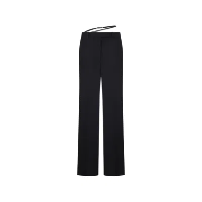 Tom Ford Straight-leg Tailored Trousers With A Thin Waistband In Black