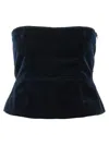Tom Ford Velvet Strapless Top Fitted Silhouette In Blue