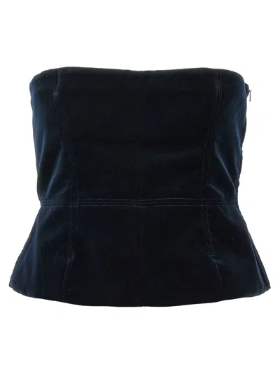TOM FORD STRAPLESS BLACK VELVET TOP