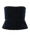 Tom Ford Velvet Strapless Top Fitted Silhouette In Black