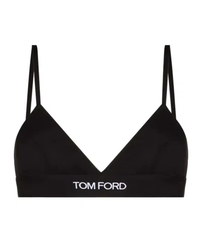 Tom Ford Logo-strap Bra In Black