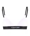 Tom Ford Logo Modal Jersey Triangle Bra In White