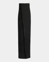 Tom Ford Strapless Column Wrap Evening Gown In Black
