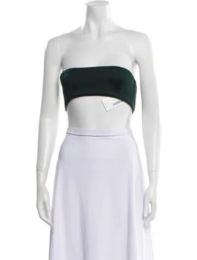 Pre-owned Tom Ford Strapless Crop Top In Green
