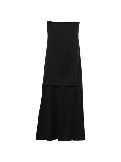 Tom Ford Strapless High-low Dress In Black